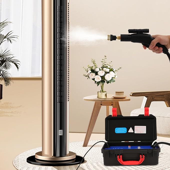 High Temp Portable Handheld Cleaning Machine 110V 1700W High Pressure Steam Cleaner 6-Gear Adjustable Steamer for Car Detailing with Extension Rod Steamer for Cleaning Grease Stains Dust