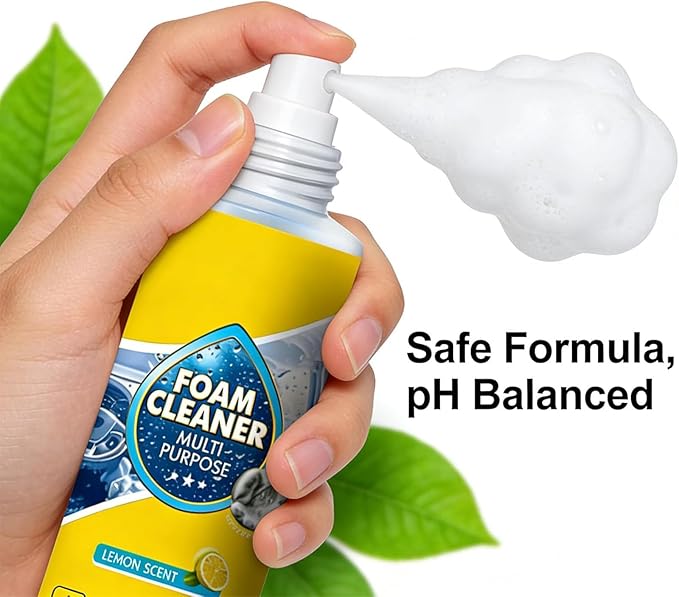 Powerful &amp Multipurpose Car Interior Foam Cleaner All-Purpose Rinse-Free Foam Cleaner Spray Car Seat Cleaner Spray Foam Deep Penetration Rich Foaming Stain Remover (3PCS 150ML)