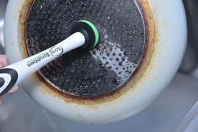 Sonic Scrubber – Super Electric Cleaning Brush | 3 Heads &amp 4 Multi-Firm Pads to Scrub Polish &amp Clean Tile Grout Kitchen Bathroom &amp More | Water-Resistant | Well-Loved in Japan