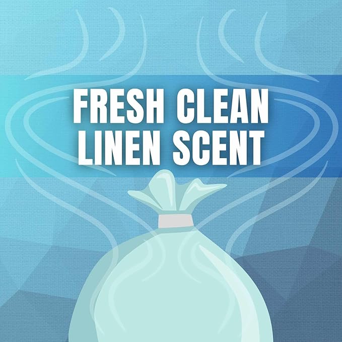 Bags n' Seals 13 Gallon Trash Bags 4-40 Count Tall Kitchen Trash Bag Rolls (160 Count) with Fresh Linen Scent Tear-Resistant 22 Micron Thickness Anti-Static Bags