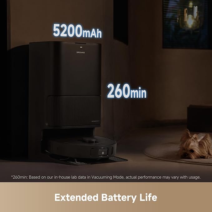 DREAME L40s Ultra CE Robot Vacuum and Mop Combo with Self-Emptying Dock 13000Pa Suction Mop Self-Cleaning and Auto-Raising Ultrasonic Carpet Sensing Ideal for Pet Hair Carpet and Hard Floors