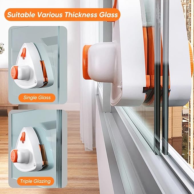 Magnetic Window Cleaner Double Side Magnetic Window Cleaner 10-Files Adjustable Glass Wiper Glider Washing Brush Thickness 5-35Mm