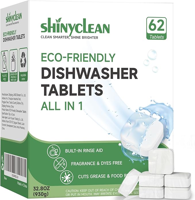 Dishwasher Detergent Pods And Cleaning Tablets Bundle - Includes Heavy Duty Dishwasher Cleaning Tablets 12 Pack 1 Year Supply &amp All-in-1 Plant-Based Dishwasher Detergent Pods 62 Count