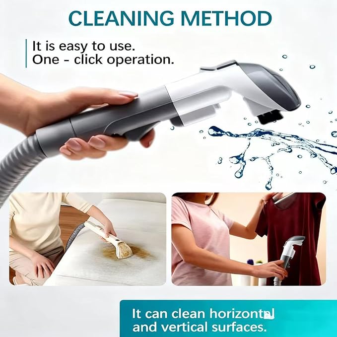 Portable Carpet &amp Upholstery Cleaner Furniture Sofa Stairs &amp Car Deep Cleaning with Dual Brush Heads &amp Cleaning Solution
