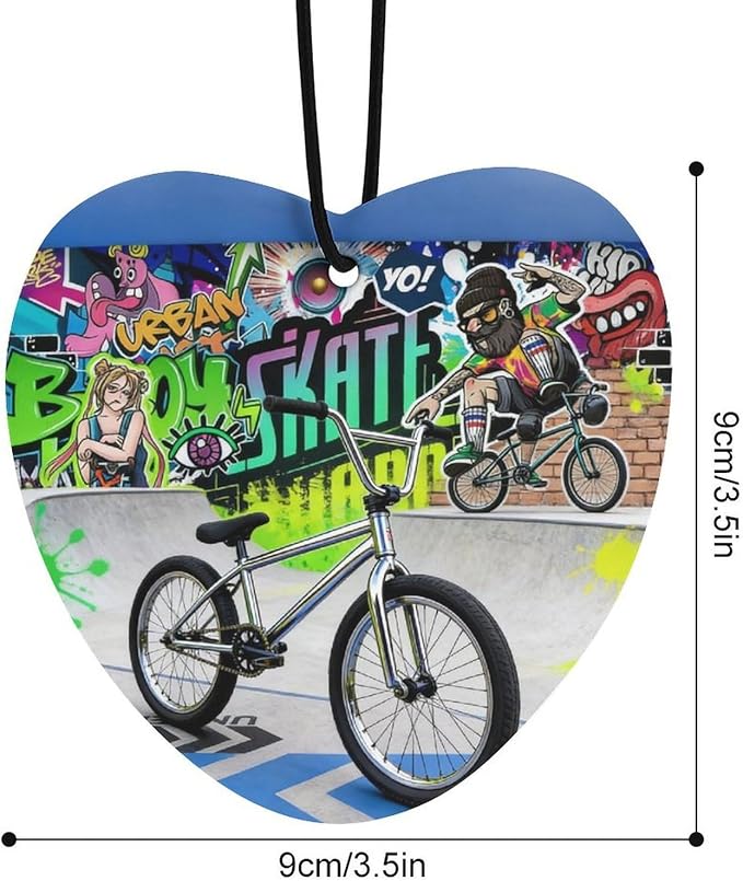 5PCS Car Air Freshener Hanging Personalized Double Sided Urban Bike Car Fresheners Long Lasting New Cars Scents Cute Automotive Freshies for Closets Drawers (tea)