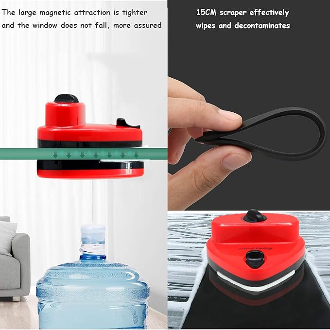 Glass Cleaning Tools Magnetic Window Cleaner Triangle Shape Double-Side Glass Wiper Abs Plastic Anti-Rust Cleaning BrushWhite 3~32mm