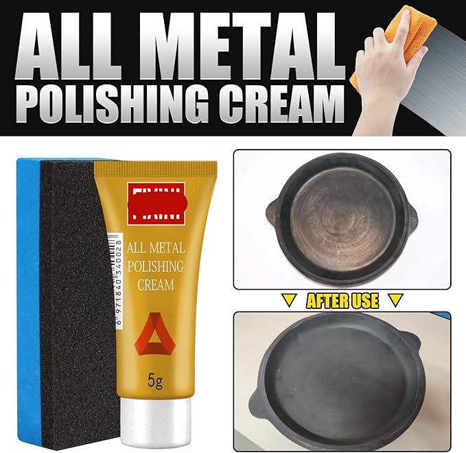 Metal Polishing Paste - Multifunctional Cleaner For Copper Tires Kitchen Metals - Rust Removal &amp Shining(2PCS)