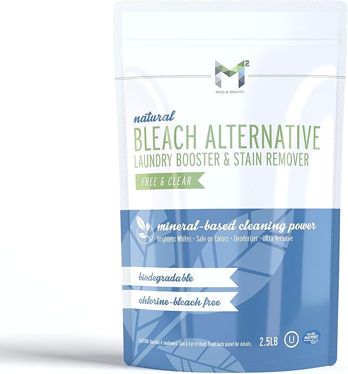 Bleach Alternative Stain remover Laundry Booster to Brighten Whites Chlorine Free Natural Mineral Based Powder 2.5 Pounds