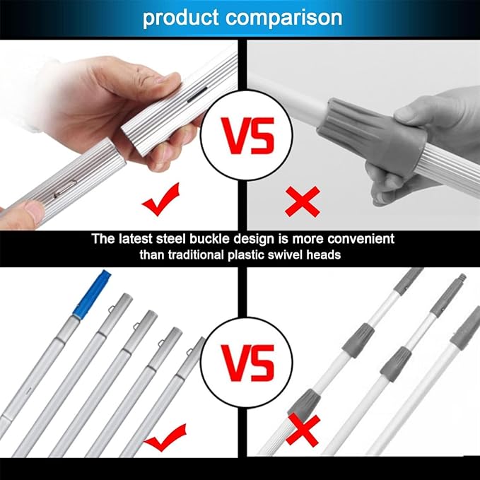 Water Fed Telescopic Brush Window Cleaning Pole Brush Window and Solar Panel Cleaning System Windows Cleaning Trucks Water Fed Pole Kit (Color : 30cm Brush Head Size : 6M/19.6Ft)