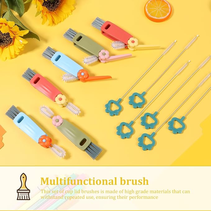 48PCS 4-in-1 Bottle Brush Set Cup Cleaning Brushes with Straw Cleaners Multifunctional Crevice Cleaning Kit for Water Bottles Tumblers Glassware Baby Bottles &amp Lids – Easy Hang Storage BPA-F