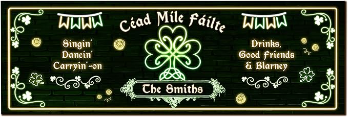 THUYPT Personalized Irish Bar Mat Dish Drying Mat for Irish Pub St Patrick's Day Decor Bar Shamrock Spill Mat Kitchen Counter Accessories Home Bar Decor St Patrick's Day (14)