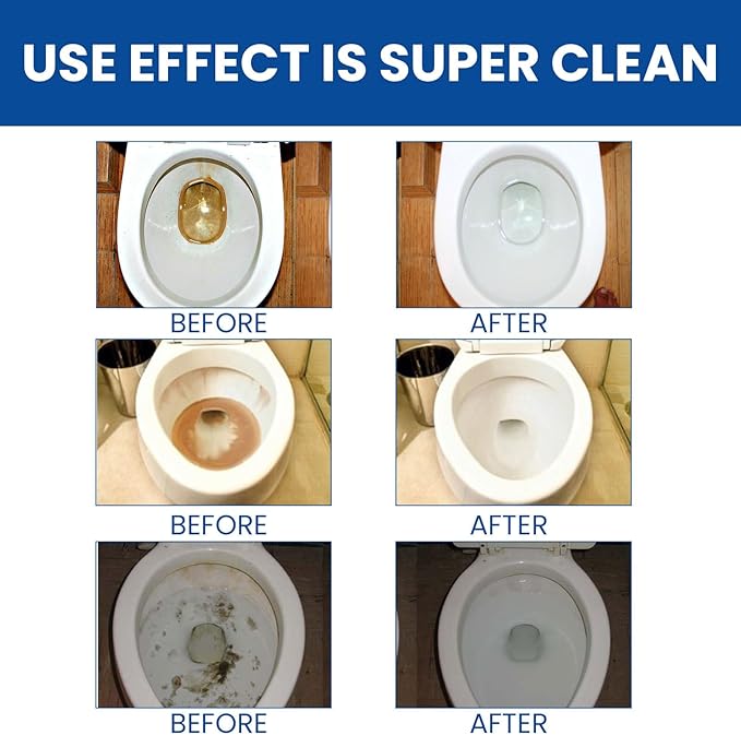 Toilet Bowl Cleaner Tablets 10 Pcs - In-Tank Cleaning Power Helps Remove Limescale &amp Stains Easy Use(3pcs)