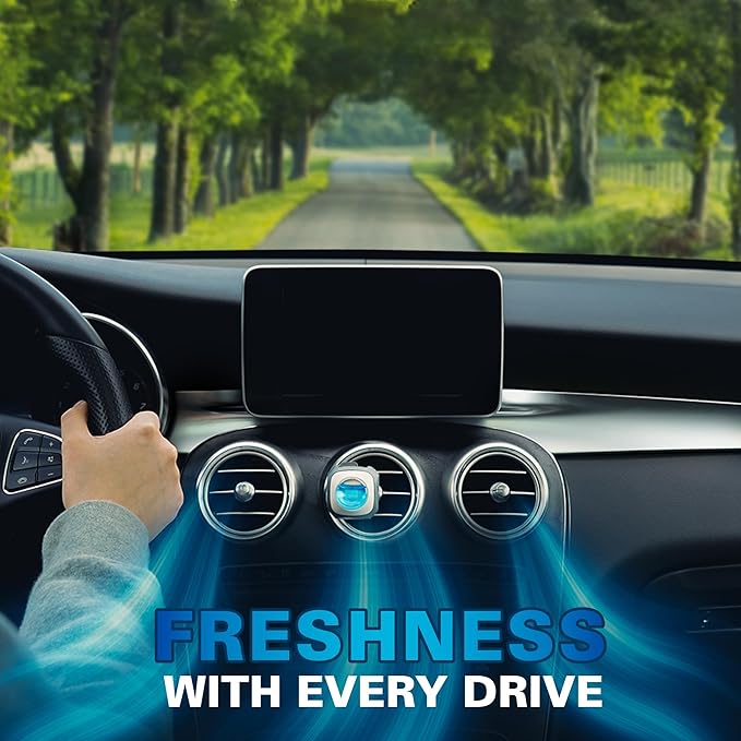 Air Jungles 3-in-1 Fresh Linen Odor Eliminator Balls 6 Count New Car Scent Car Air Freshener Clip 6 Vent Clips and 3in1 Leather Cleaner Wipes 70 Count