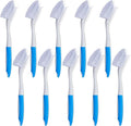 Hsei 10 Pcs Blue Kitchen Scrub Dish Brush Bulk with 11 Inch Anti Slip Handle Cleaning Dish Scrubber with Stiff Bristles Washing Scrub Brushes for Housekeeping for Pots and Pans Kitchen Sink