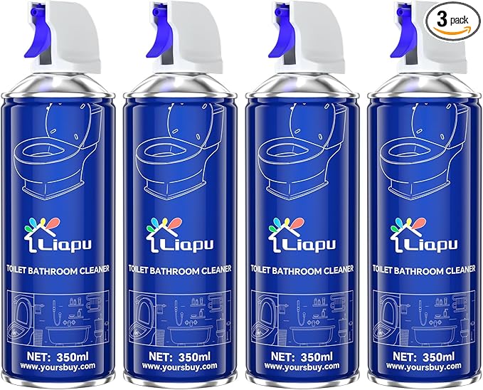 Powerful Toilet Bowl Cleaner – Rapid Stain Remover Eliminates Limescale &amp Odors Fresh Mint Scent Eco-Friendly Formula Safe for Pipes &amp Septic Tanks (4)