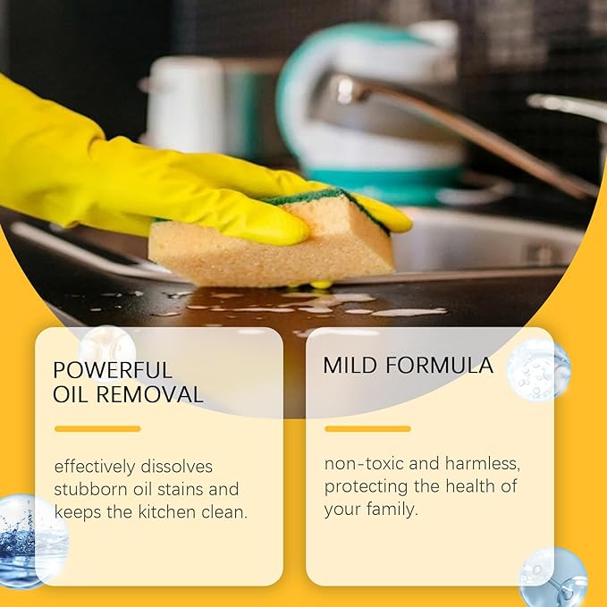 Heavy Duty Kitchen Degreaser Spray Powerful Multi-Purpose Cleaner for Oven and Grill Stubborn Oil Stains Grease and Grime All-Purpose Degreaser for Tough Surfaces Durable Stain (2PCS)