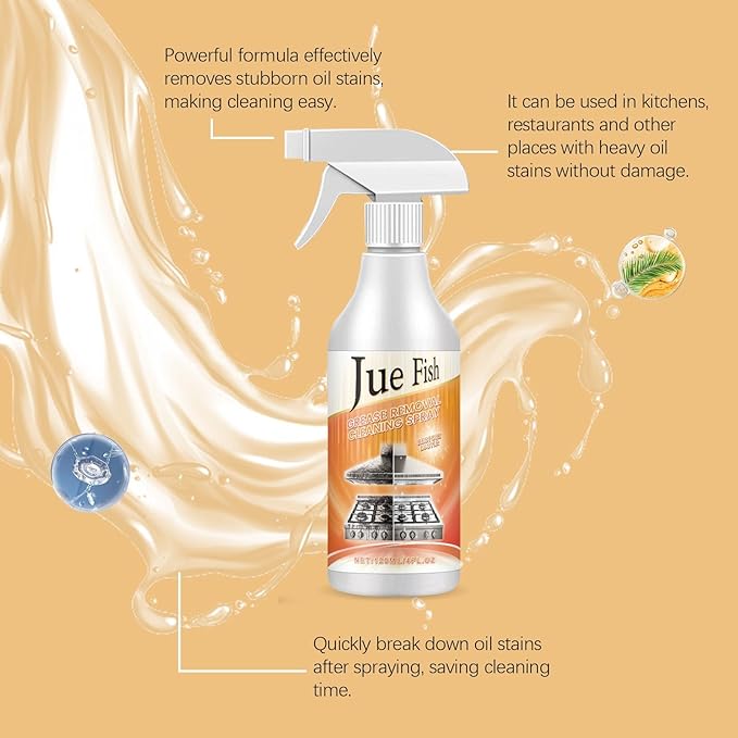 Kitchen Degreaser Spray - Multi-Surface Cleaner For Ovens Countertops - Removes Grease &amp Stubborn Stains(3PCS)