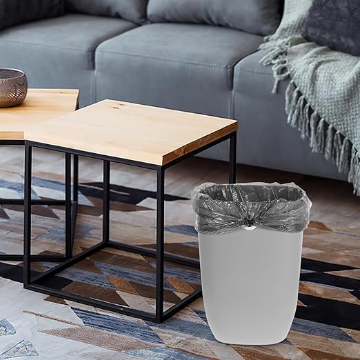 VICASKY Large Capacity Kitchen Wastebasket with Bag Fixer PP Material Garbage Bucket for Home Office Bedroom Bathroom Practical Rubbish Bin in Gray