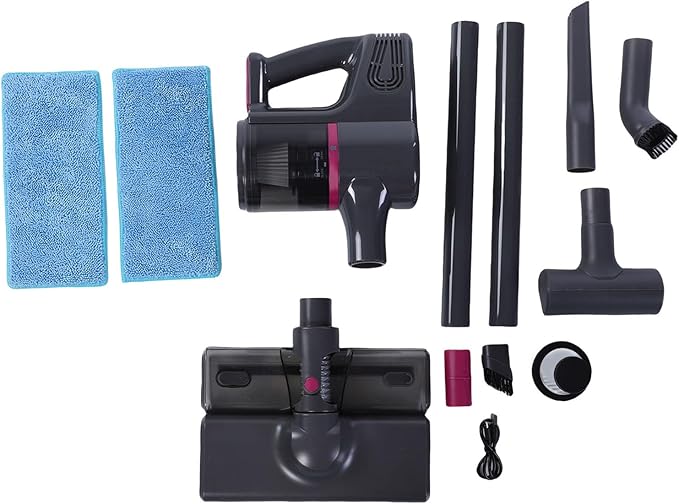 Cordless Vacuum Cleaner 15000Pa Powerful Suction Stick Vacuum with 3 Level Adjustment 2 in 1 Handheld for Pet Hair Carpet Hard Floor