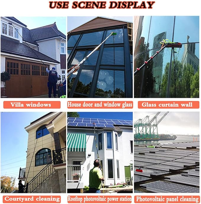 Telescopic Window Cleaner Professional Set Window Cleaning Rod 3.6-10.8M Telescopic Rod Aluminum Telescopic Rod Glass Cleaning photovoltaic Panel