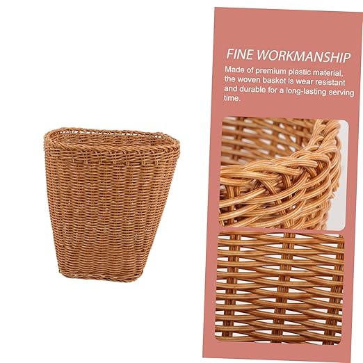 Cabilock Woven Wastebasket Storage Basket Multi Functional Trash Can for Bedroom Office and Living Lightweight Compact Design Rustic Style for Wastepaper Sundries