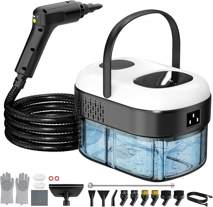 Pressurized Steam Cleaner 3-Level Adjustable Handheld Steamer Cleaning for Home 15s Fast Heat-Up &amp 47.3oz Tank 2500W Multi-Surface Portable Steamer for Home Kitchen &amp Bathroom