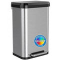 iTouchless SoftStep EXP 13.2 Gallon Step Pedal Trash Can Recycling Bin with Odor Filter Stainless Dent-Proof Plastic Lid Garbage Trashcan 50 Liter Bedroom Living Room Garage Home Office Wastebasket