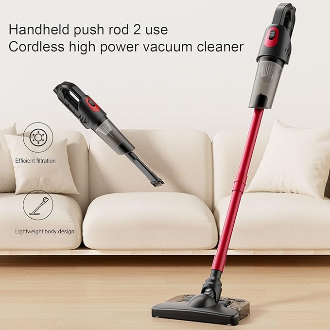 Walfront Self Standing Cordless Vacuum Cleaner 120W 4000pa Handheld Stick Vacuum with 4+1 Cleaning configurations