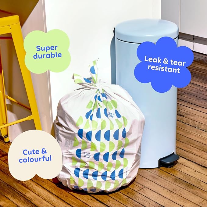 Who Gives a Crap 100% Recycled Tall Kitchen Trash Bags 40 Count 13 Gallon Sustainable Garbage Bags for Kitchen or Large Trash Cans Designed to Help Resist Leaks and Tears Durable Tie Handles
