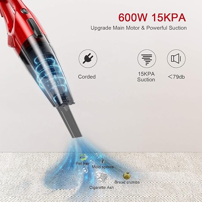 Hard Floor Vacuum Household Vacuum Cleaner Power Suction Car Vacuum Cleaner Vertical Clean Vacuum Cleaner Handheld Sweeper Mopping Machine (Size : EU)