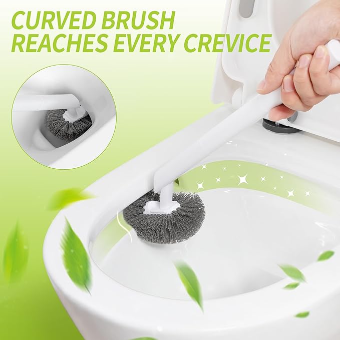 Toilet Brush and Plunger Set Hidden S-Shaped Toilet Brush Plunger Combo 2 Pack Perfect for Homes Apartments &amp Bathrooms