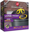 Member's Mark Member's Mark 33-Gallon Power-Guard Drawstring Trash Bags 90 Ct
