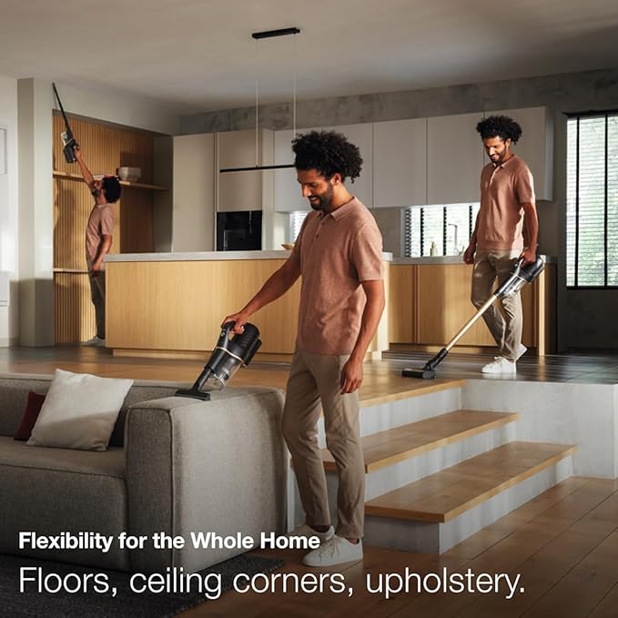 Miele Duoflex Extra Vacuum Cleaner Cordless and Bagless Multi-Use Multi-Floor Flexible Stick Vacuum with 2 Attachable Brushes in Brilliant White / Space Grey