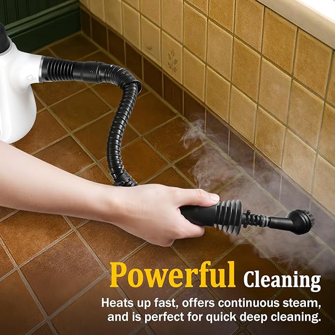 Steam Cleaner Deep Cleaning Multi-Surface Handheld Steam Cleaner with Steam Lock Button &amp 16 PCS Accessories 100% Natural Portable Steamer for Cleaning Home Car Bathroom Kitchen Grout Tile Windo