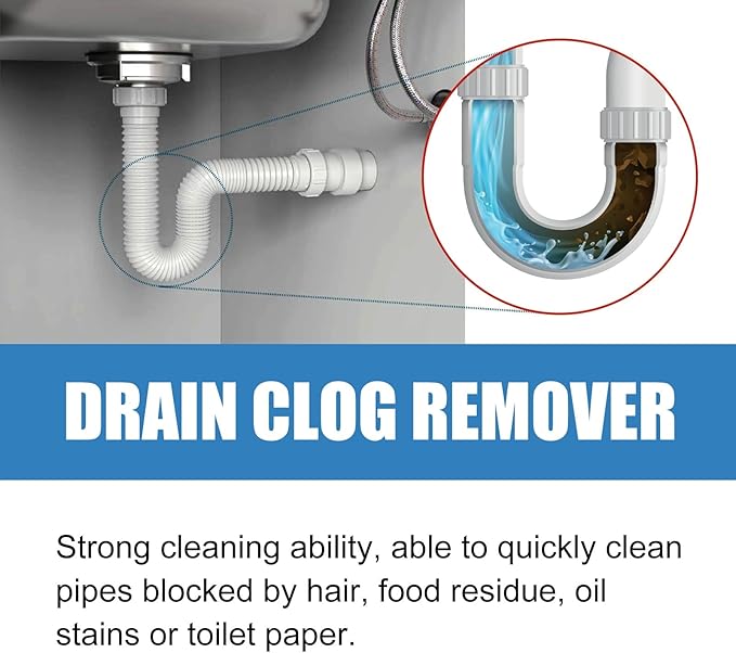 Drain Cleaning Tablets - Unclog &amp Deodorize Kitchen Bathroom Sink Tub Toilet - Eco-Friendly Drain Cleaner Tablets for Hair Grease Food &amp Paper Blockages(3PCS)