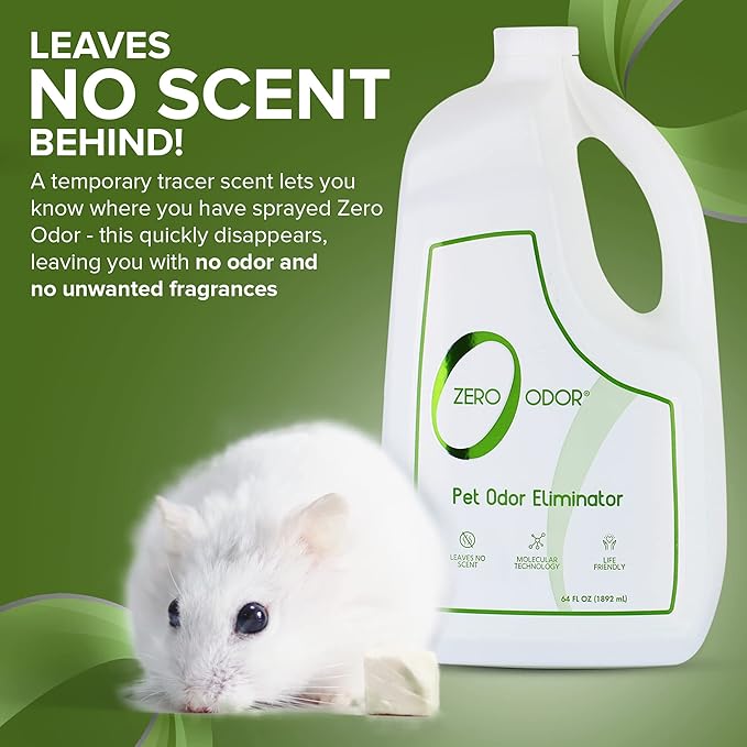 Zero Odor - Pet Odor Eliminator for strong odor Eliminate Air &amp Surface Odors – Patented Molecular Technology Best For Carpet Furniture Beds Smell Great Again 64oz Refill