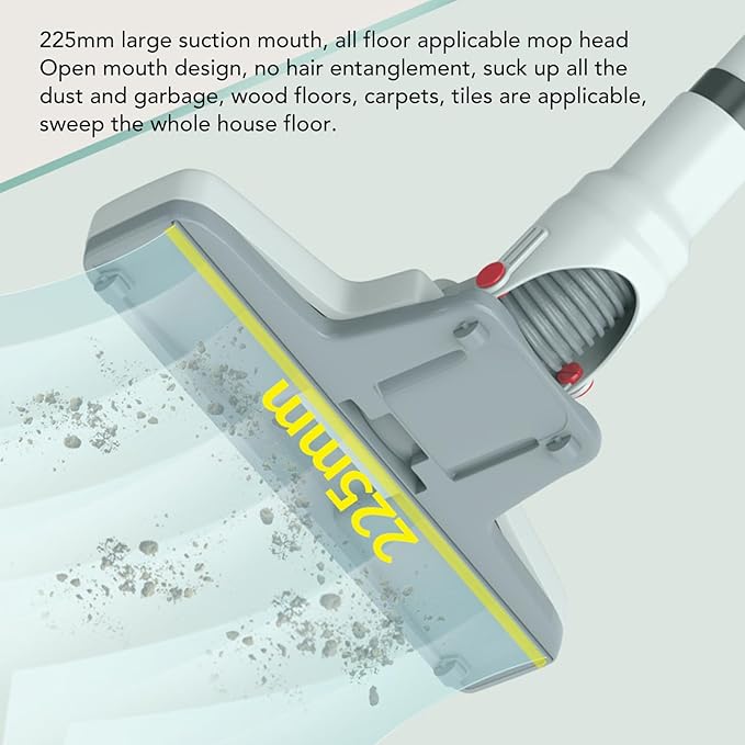 Yosoo 43000pa Suction Power Cordless Stick Vacuum Cleaner with Mop Combo 2 in 1 Blower 120W Lightweight for Hard Floors Carpet Wet Dry with LED Display Voice Assistance