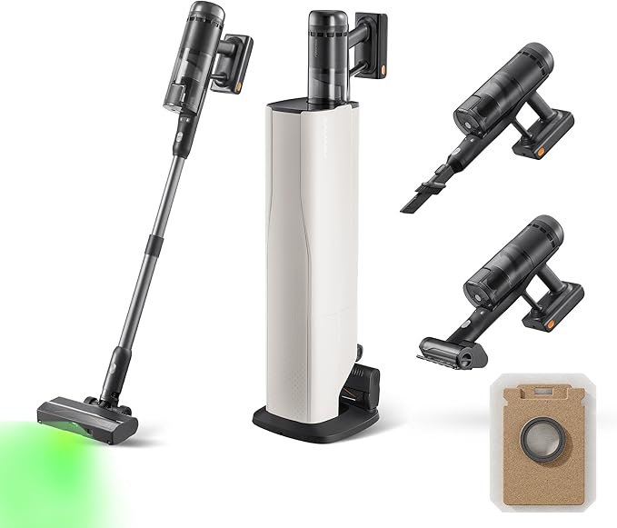 roborock H60 Hub Ultra Cordless Vacuum Cleaner with Auto-Empty Dock 210AW Suction Stick Vacuum Cleaners for Home and Pet Hair Rechargeable 90-Min Runtime Anti-Tangle Brush 140° LED Dust Detection