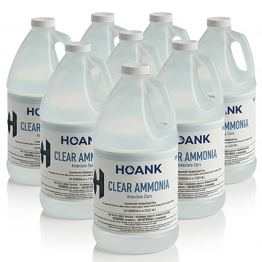(Pack of 8) - Clear Ammonia Cleaner Liquid Multi-Surface Cleaning Solution | Removes Grease Hard Water Stains and Odors - Multipurpose Kitchen Bathroom and Commercial Use - 64Oz 8 Pack -Ready to Use