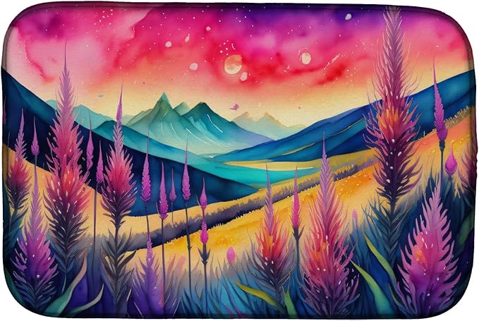 Caroline's Treasures DAC1443DDM Liatris in Color Dish Drying Mat Absorbent Dish Drying Mat Pad for Kitchen Counter Dish Drainer Mat for Countertop 14 x 21 Multicolor