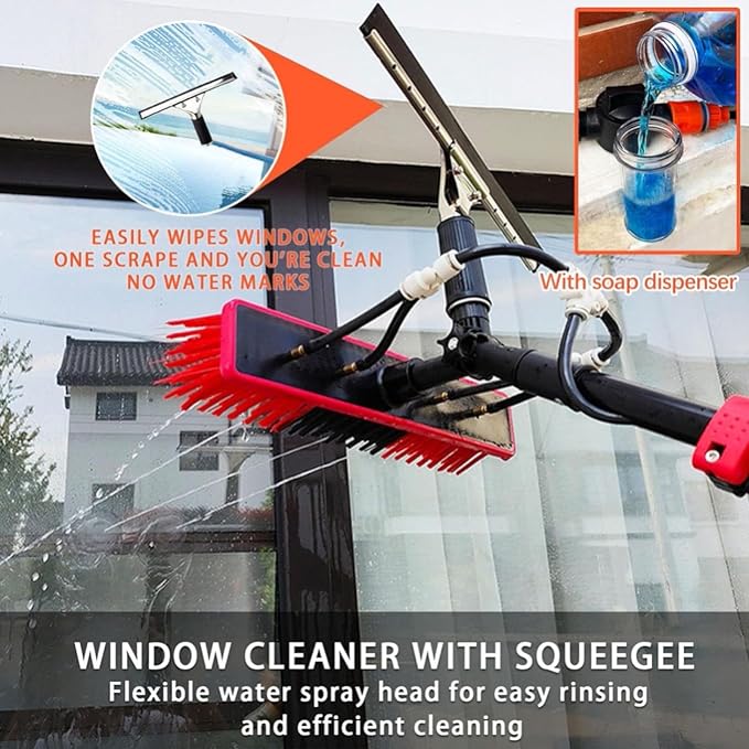 Telescopic Rod Window Cleaning3.6-10.8M Solar Panel Cleaning Brush and Pole with Water Supply Truck Window Window Glass Pan 35CM3.6M