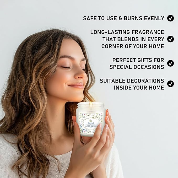 Scented Candle Set 24 PackWhite Candle for Home Scented Odor Eliminating Stress Relief Long Lasting Soy Wax Gift Set