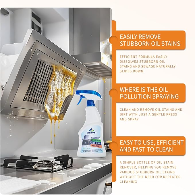 Multi-Purpose Oil Remover &amp Nonfat Sprayer Kitchen &amp Bathroom Cleaning Supplies (3)
