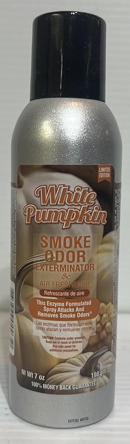 Smoke Odor Exterminator 198 gm/ 7 oz Large Spray Cinnamon Apple Set of Four Cans. Assortment (4) Includes Cinnamon Apple Pumpkin &amp Waffle Mulberry Spice and White Pumpkin.
