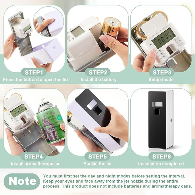 Qualirey 2 pcs Automatic LCD Fragrance Dispenser Wall Mount/Standing ABS Auto Air Freshener Spray Perfume Dispenser Programmable for Bathroom bedroom Hotel Office Commercial