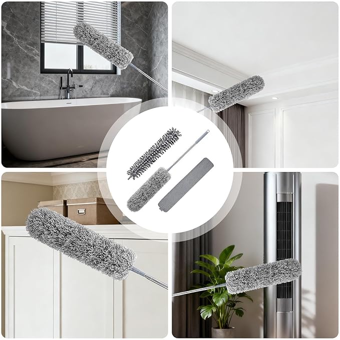 Retractable Duster Extendable &amp Flexible Cleaning Tool 46x10x9cm Microfiber Mop Household Dust Collector Lightweight and Easy to Maneuver with A Comfortable Grip Handle for Home