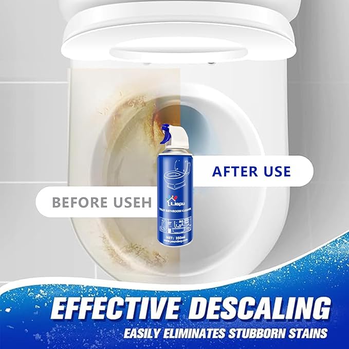 Powerful Toilet Bowl Cleaner – Rapid Stain Remover Eliminates Limescale &amp Odors Fresh Mint Scent Eco-Friendly Formula Safe for Pipes &amp Septic Tanks (4)