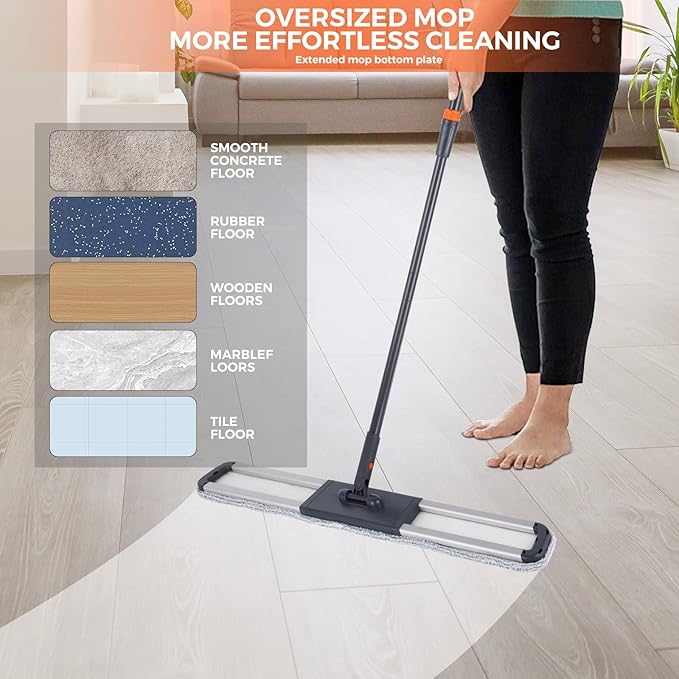 36 Large Wrestling mat mop Commercial Dust Mops for Floor Cleaning Push mop with Adjustable Handle for Company Hotel Household Cleaning Supplies