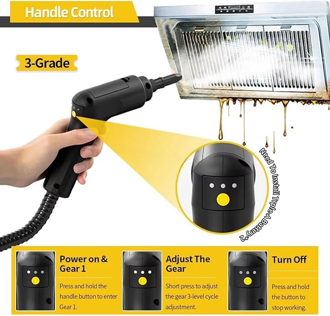 Handheld Steam Cleaner 2500W Multifunctional High-Temperature Sterilization and Disinfection Steam Cleaner 1600ML for Car &amp Home with 7 Pcs Accessories