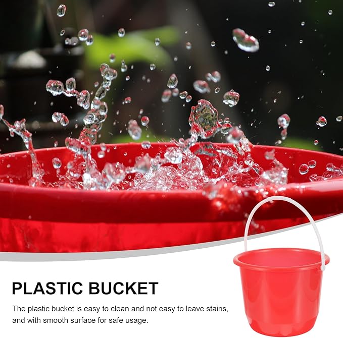 SAFIGLE 5L Plastic Bucket with Handle for Household Cleaning Gardening and Pet Care - Lightweight Multipurpose Water Pail for Indoor and Outdoor Use